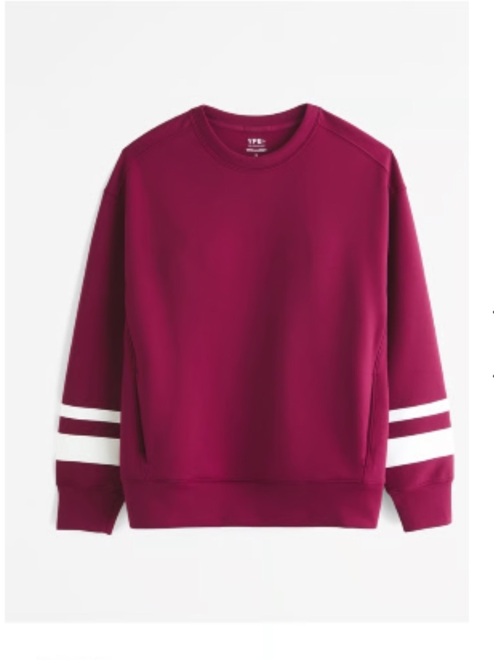 Women’s YPB neoKNIT Maroon Crewneck Sweatshirt with White Sleeve Stripes